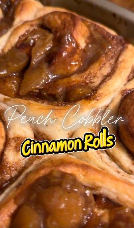 Peach Cobbler Cinnamon Roll