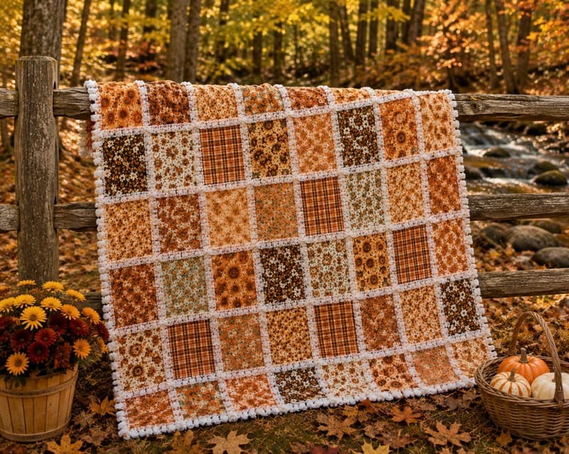 Fall Throw Rag Quilt