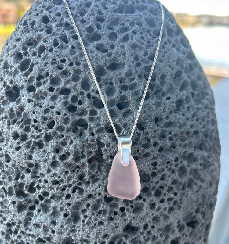 Rare Pink Sea Glass Pendant