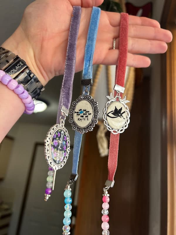 Custom hand painted pendant bookmarks