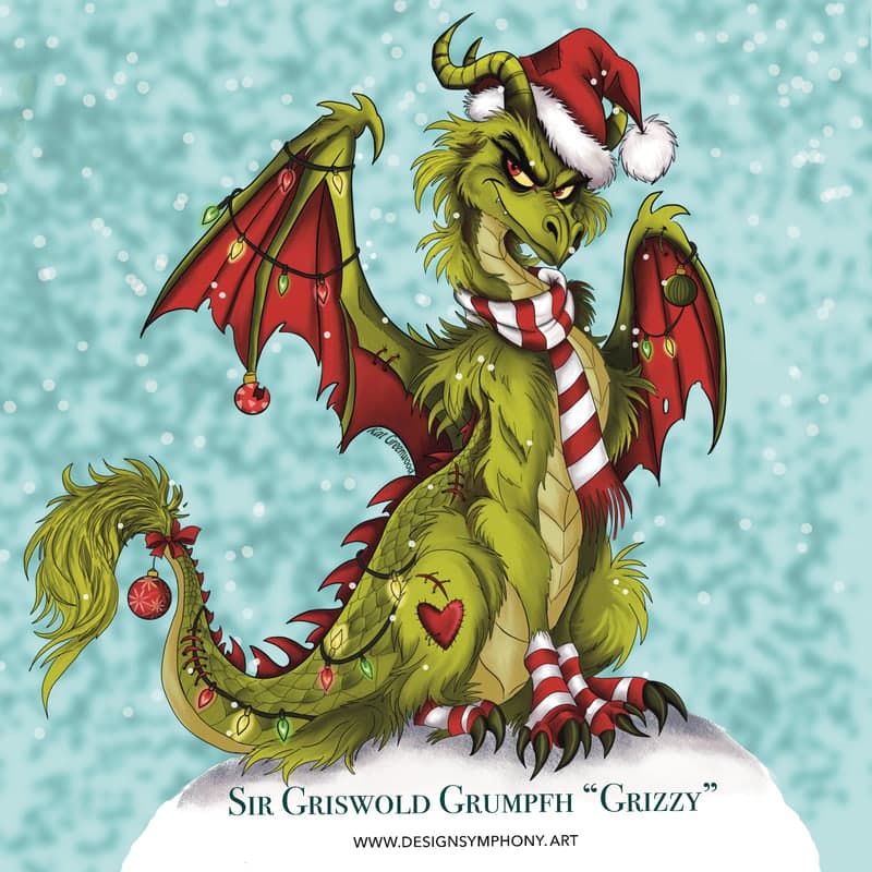 Sir Griswold Grumpfh (“Grizzy”) Dragon Sticker