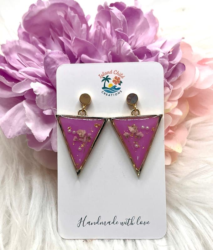 Purple Triangle Dangles