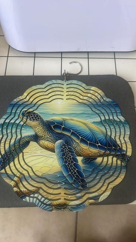 Beach turtle wind spinner