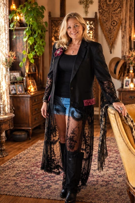 Stevie Nicks Tuxedo Duster
