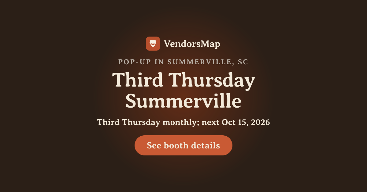 Third Thursday Summerville 2026 | Vendor Applications